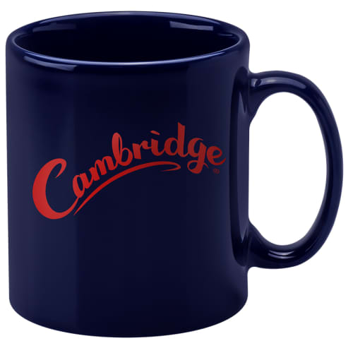 Promotional Cambridge Colour Mugs in Midnight Blue with spot colour logo by Total Merchandise