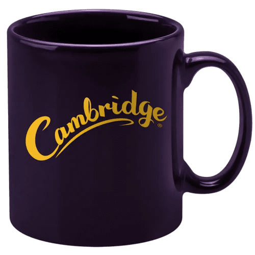 Purple Promotional Cambridge Mugs with a printed logo design by Total Merchandise