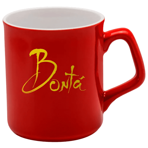 Custom printed Sparta Duo Mugs in red/white available from Total Merchandise