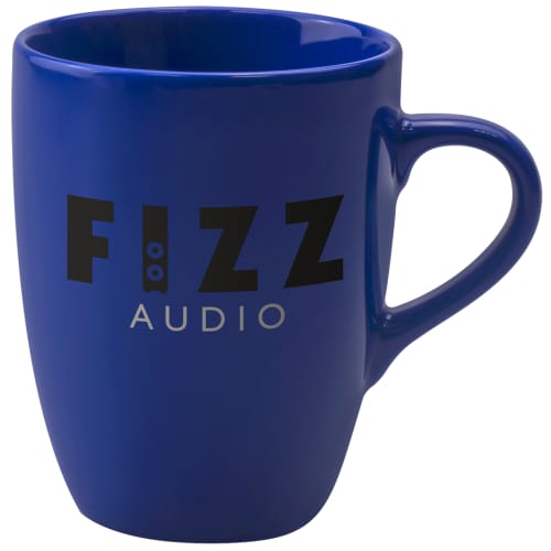 Promotional Marrow Colour Mugs in Reflex Blue Printed with a Logo by Total Merchandise