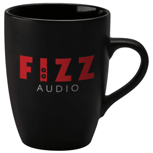 Promotional Marrow Mugs in Matt Black Printed with a Company Logo by Total Merchandise