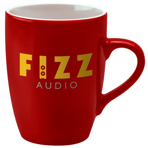 UK Branded Red Marrow Duo Mugs in Red/White Printed with a Logo by Total Merchandise