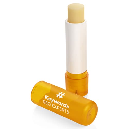 Custom Branded Vegan Lip Balm Sticks in Frosted Yellow from Total Merchandise