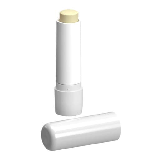 Custom Printed Vegan Lip Balm Sticks in Polished White with Cap on from Total Merchandise