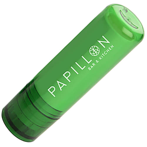 Promotional Vegan Lip Balm Sticks in Transparent Green Printed by Total Merchandise