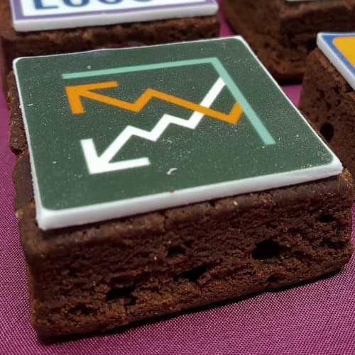 Branded Brownies with White Icing Full Colour Printed with a Logo by Total Merchandise