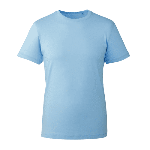 Printed Coloured Anthem Organic T-Shirts in Light Blue from Total Merchandise