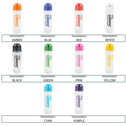 Colour Options for Branded Flip Up Straw Water Bottles in Wellbeing Gift Sets from Total Merchandise