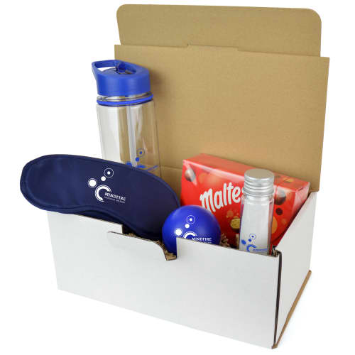 Branded Wellbeing Gift Sets from Total Merchandise with Reusable Water Bottle, Eye Mask & More