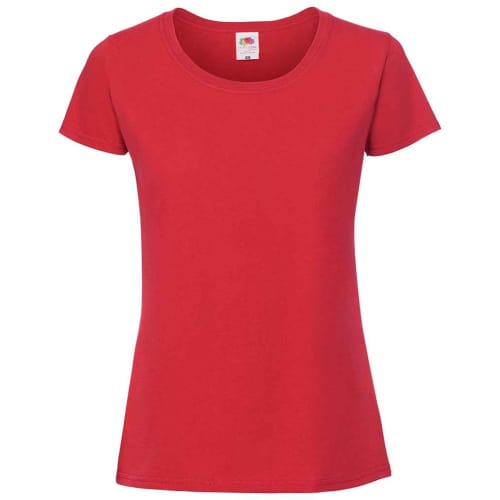 Customisable Fruit of the Loom Ladies Premium Ringspun T-Shirts in Red from Total Merchandise