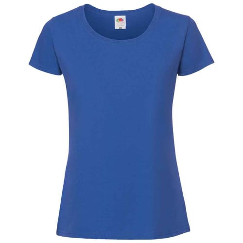 Logo-printed Fruit of the Loom Ladies Premium Ringspun T-Shirts in Royal Blue from Total Merchandise