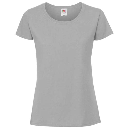 Personalisable Fruit of the Loom Ladies Premium Ringspun T-Shirts in Zinc from Total Merchandise