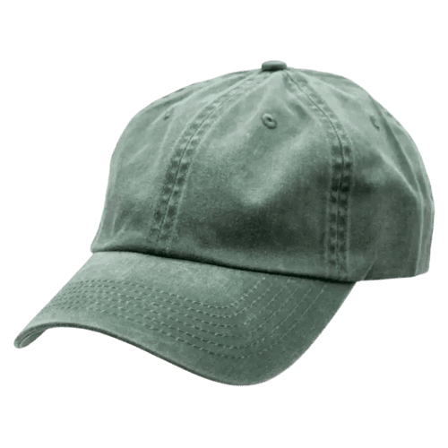 Branded Pigment-Dyed Cotton Twill Caps From Total Merchandise - Green
