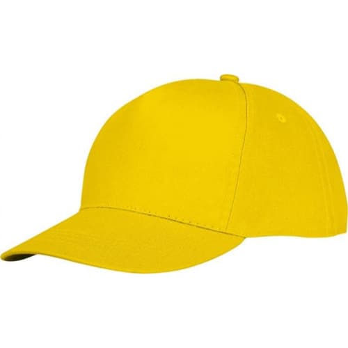 Structured Hades 5 Panel Cotton Cap in Yellow