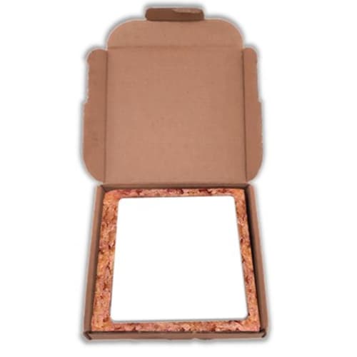 Custom printed Postal Flapjacks in natural coloured postal box with white icing by Total Merchandise