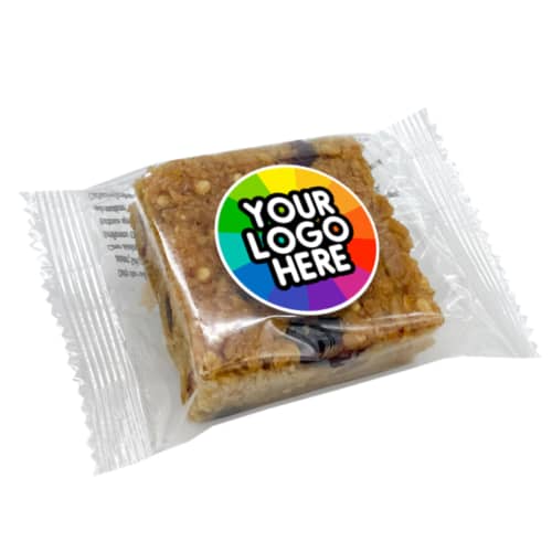 Custom Label Flapjacks in a clear wrapper with plain sticker ready for printing by Total Merchandise