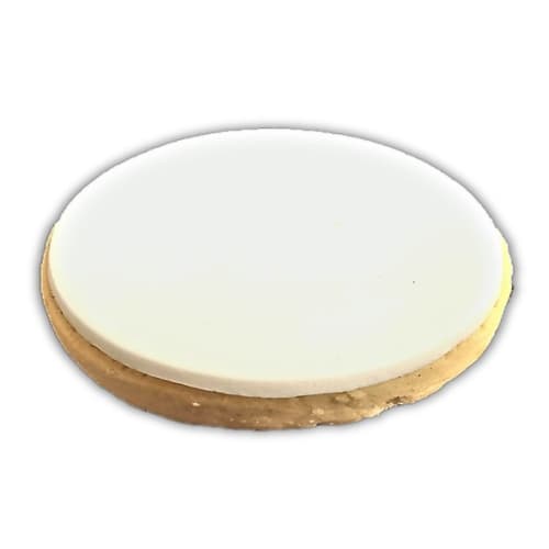 Promotional 8cm Logo Shortbreads Made & Printed in the UK to White Icing by Total Merchandise