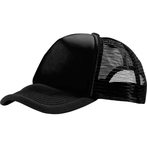Promotional Trucker Cap in black available from Total Merchandise