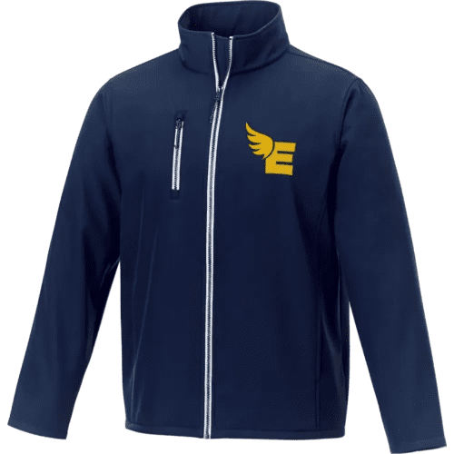 Custom branded Orion Men's Softshell Jacket in navy from Total Merchandise