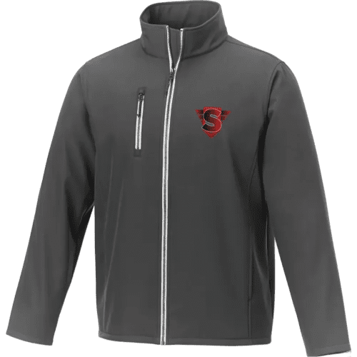 Promotional printed Orion Men's Softshell Jacket in storm grey from Total Merchandise