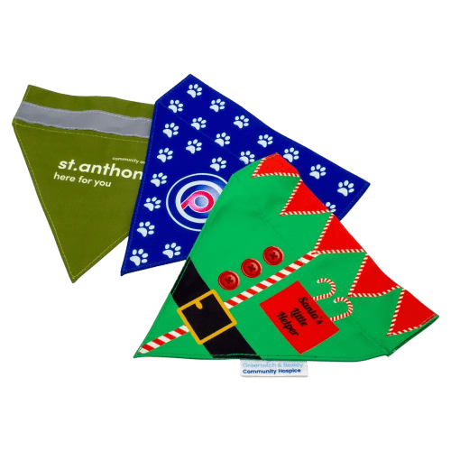 Customisable Dog Bandanas in White branded with your logo in a full colour design