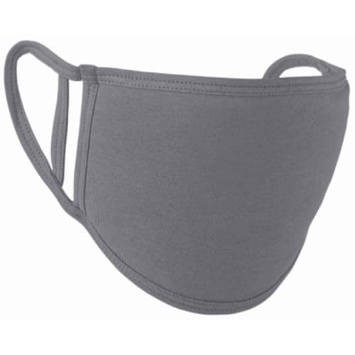 Transfer printed Double Layer Reusable Face Masks in heather grey from Total Merchandise