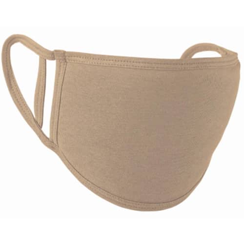 Double Layer Face Masks in khaki from Total Merchandise with 2 ear straps for different sizes