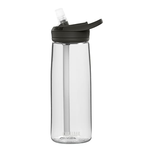 Custom branded 750ml CamelBak Eddy Sports Bottles in Clear by Total Merchandise