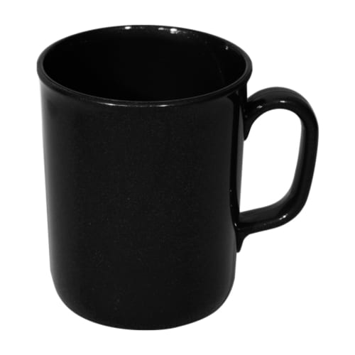 Custom printed Eco Spectra Reclaimed Plastic Mugs in Black colour by Total Merchandise