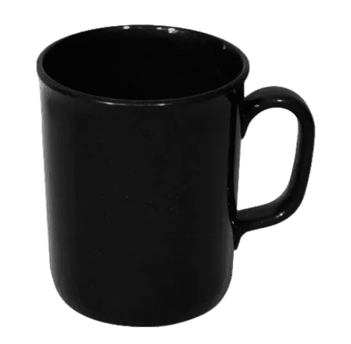 Custom printed Eco Spectra Reclaimed Plastic Mugs in Black colour by Total Merchandise