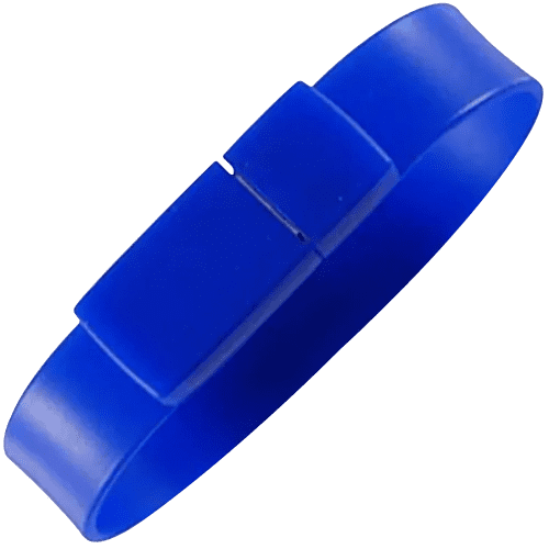 USB Silicone Wristband Flashdrives in Blue