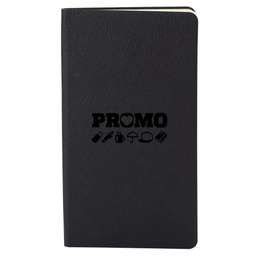 UK Branded Calista Slim Notebooks in Black with Debossed Logo from Total Merchandise