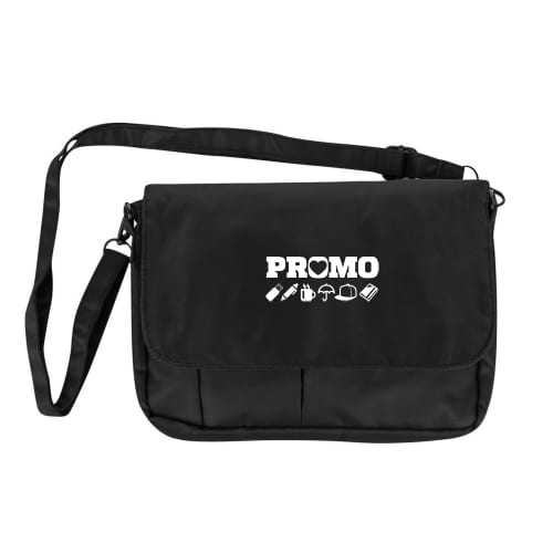 Promotional Handy Case with Strap in Black Printed with a Logo by Total Merchandise