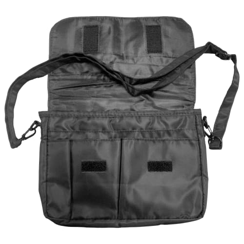 Interior of UK Branded Messenger Bags in Black Printed with a Logo by Total Merchandise