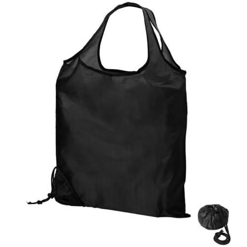 Logo Printed Scrunchy Shopper Bags in Black from Total Merchandise