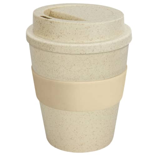 Promotional Eco Reusable Coffee Cups with Natural Coloured Grip from Total Merchandise