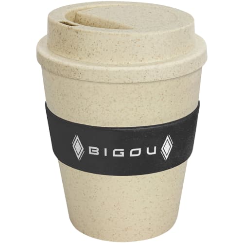 Branded Eco-friendly Express Coffee Cups with Black Grip Printed with a Logo by Total Merchandise