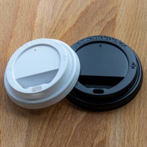 Black and White Sip Lids for Promotional Express Double Walled Paper Cups from Total Merchandise