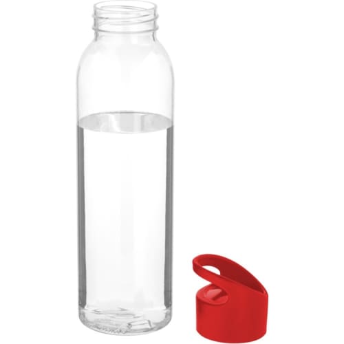 Logo branded 650ml Sky Colour Pop Dink Bottle with the lid to the side from Total Merchandise