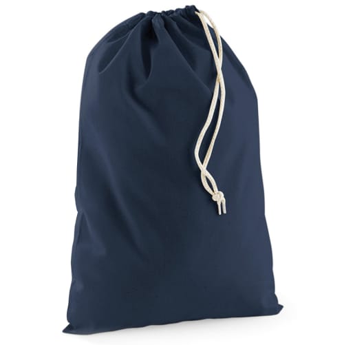 Custom Branded Extra Large Cotton Stuff Drawstring Bag in Navy from Total Merchandise