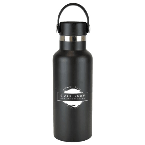 Promotional Varo Reusable Water Bottles in Black Printed with a Logo by Total Merchandise