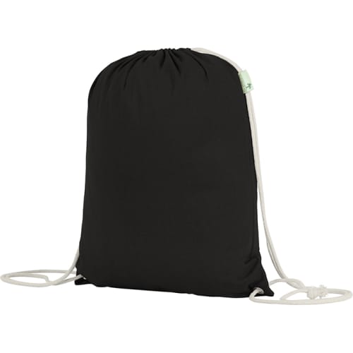 Branded Seabrook Eco Recycled Drawstring Bags in Black by Total Merchandise