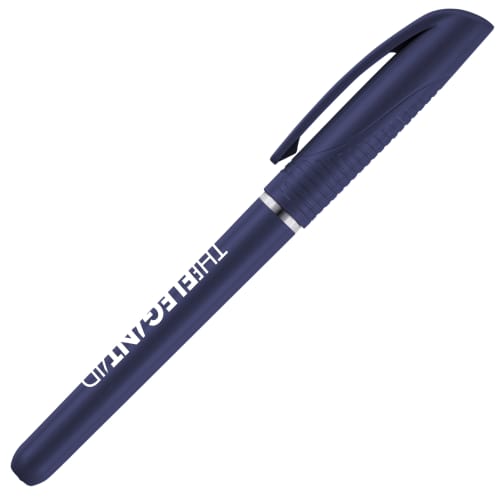 Branded Officeline Gel Rollerball Pens in Blue Printed with a Logo by Total Merchandise