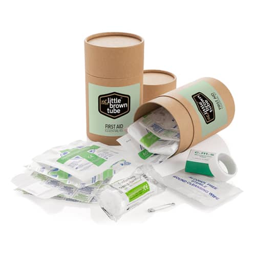 Promotional The Little Brown Tube First Aid Kit Printed with a Logo by Total Merchndise