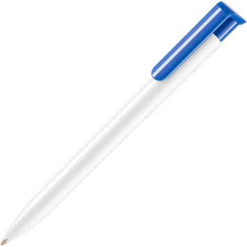 Promotional Absolute Extra Ballpens in White with Light Blue Clip from Total Merchandise