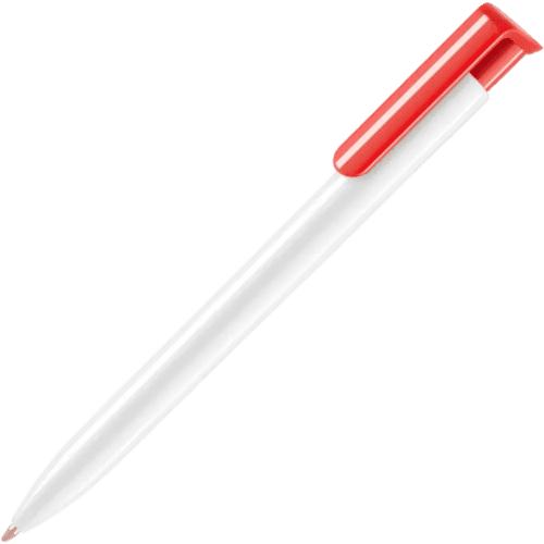 UK Branded Absolute Extra Ballpens in White with Red Clip from Total Merchandise