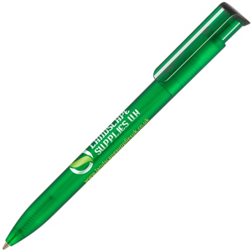 Promotional Absolute Frost Ballpens in Green Express Printed with a Logo by Total Merchandise