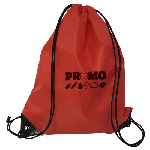 UK Branded Core Range Drawstring Rucksacks in Red Printed with a Logo by Total Merchandise