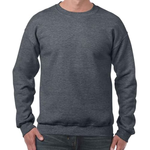 Branded Gildan Heavy Blend Adult Crew Neck Sweatshirt in Dark Heather Grey from Total Merchandise