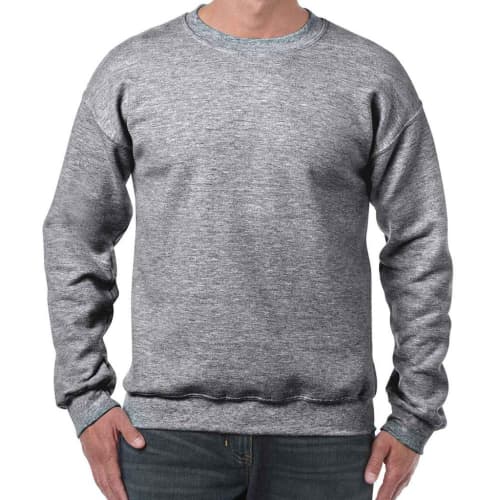 Branded Gildan Heavy Blend Adult Crew Neck Sweatshirt in Graphite Heather from Total Merchandise